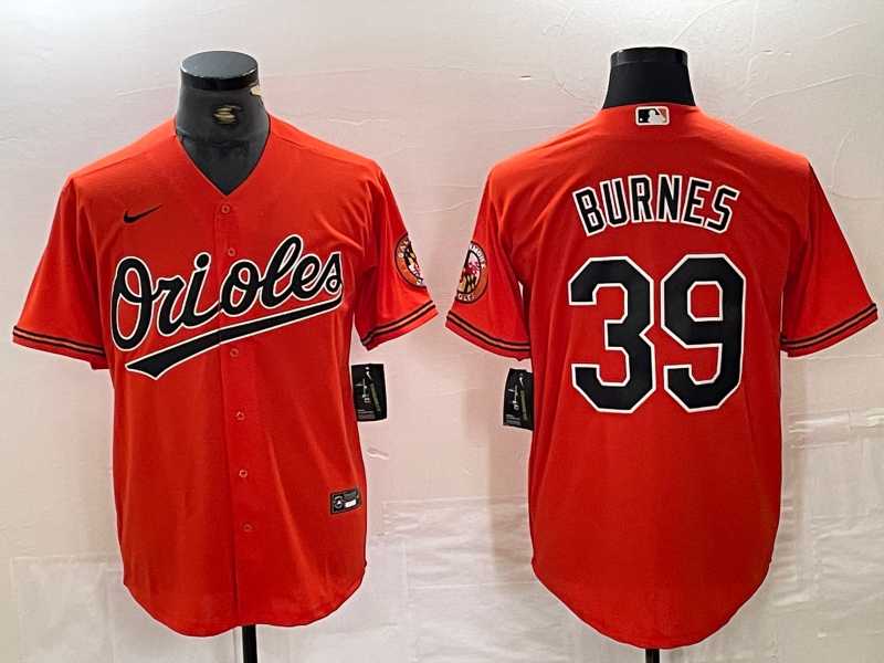 Men%27s Baltimore Orioles #39 Corbin Burnes Orange Cool Base Stitched Jersey->baltimore orioles->MLB Jersey